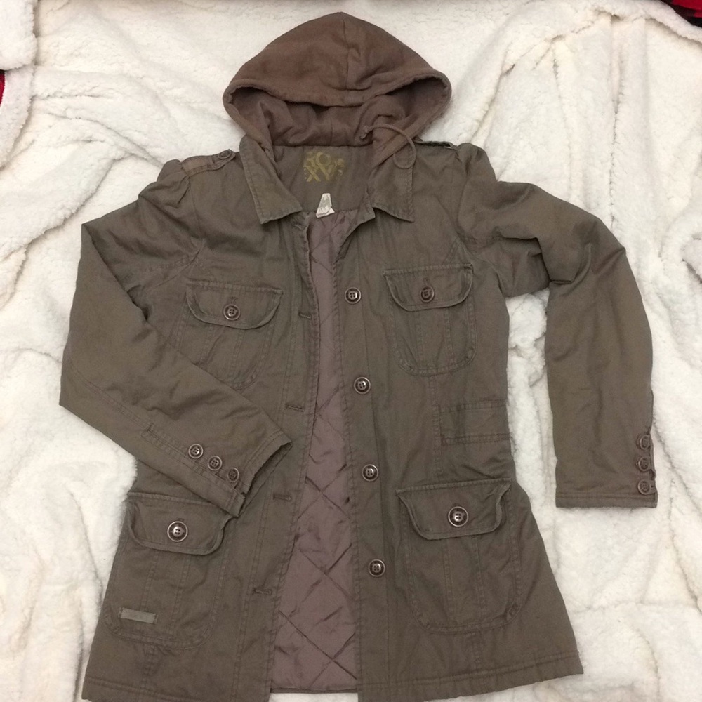 Army green Roxy military style coat